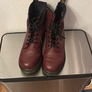 Doc Martens Burgundy Lace-Up Boots